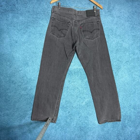 Levi’s 501 Men’s Jeans 34x30 Gray Straight Leg Button Fly Denim Fits 32x25.5 - Picture 2 of 16